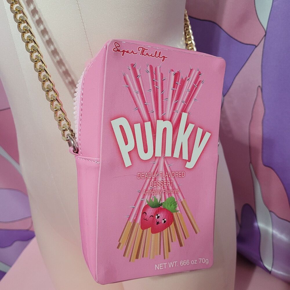 Sugar Thrillz Pocky Bag Purse Pink Kawaii Y2K Snakk Attakk Punky Crossbody Bag